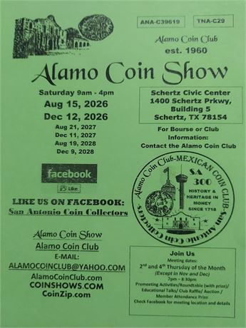 Almo Coin Club Show | Dec 12th