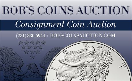 BOB'S COIN AUCTION MICHIGAN AUGUST 15 2026 IN PERSON AND INTERNET