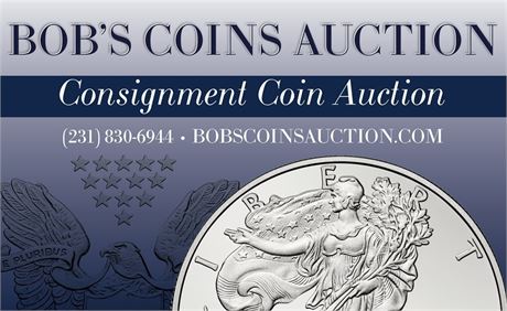 BOB'S COIN AUCTION MICHIGAN OCTOBER 24, 2026 IN PERSON AND INTERNET