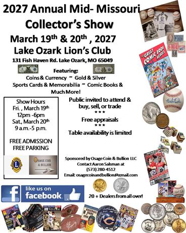 14th Annual Mid-Missouri Collector's Show | March 19th & 20th