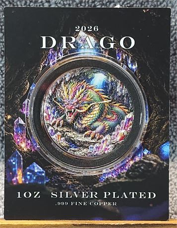 2026 DRAGO 1oz Silver plated, .999 Copper Round