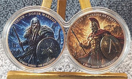 Viking - Sparta Warriors, 2 - 1 oz .999 Copper Rounds