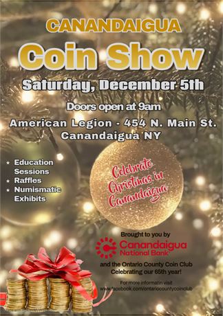 Canandaigua Coin Show December 5th 2026